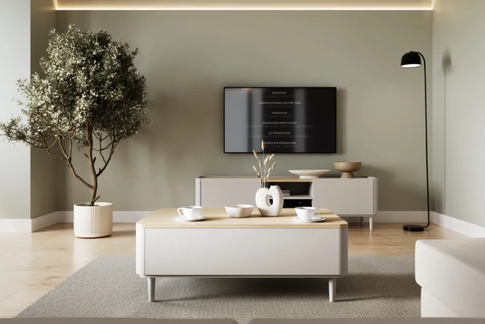 Bogart Ławy I Stoliki Do Pokoju Młodzieżowego|Ławy I Stoliki Do Salonu*ELIVO ŁAWA 100 2SZ - cashmere / dąb olejowany / nogi cashmere