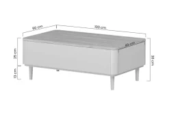 Bogart Ławy I Stoliki Do Pokoju Młodzieżowego|Ławy I Stoliki Do Salonu*ELIVO ŁAWA 100 2SZ - eukaliptus / dąb baltic dune / nogi eukaliptus