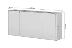 Bogart Komody Do Biura|Komody Do Przedpokoju*ELIVO KOMODA 200 4D - cashmere / dąb olejowany