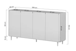 Bogart Komody Do Biura|Komody Do Przedpokoju*ELIVO KOMODA 200 4D - eukaliptus / dąb baltic dune / nogi eukaliptus