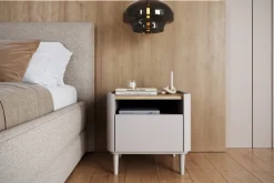 Bogart Szafki I Regały Do Biura|Szafki I Regały Do Pokoju Młodzieżowego*ELIVO SZAFKA NOCNA 50 1SZ - cashmere / dąb olejowany / nogi cashmere