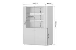 Bogart Witryny Do Jadalni|Witryny Do Salonu*ELIVO WITRYNA 100 2D - cashmere / dąb olejowany