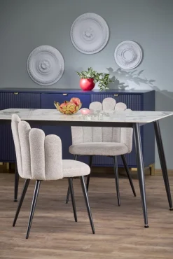 Halmar Stoły*EMILIO 120 stół blat - biały marmur, nogi - czarny (2p=1szt)1 sztuka