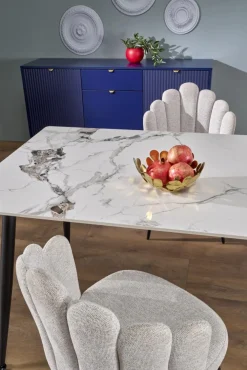 Halmar Stoły*EMILIO 120 stół blat - biały marmur, nogi - czarny (2p=1szt)1 sztuka