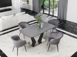 Halmar Stoły*FANGOR stół rozkładany, blat - ciemny popiel, podstawa - czarny (3p=1szt)1 sztuka