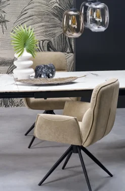 Halmar Stoły*FELIX stół rozkładany, blat - biały marmur, nogi - czarny (2p=1szt)1 sztuka