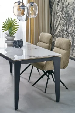 Halmar Stoły*FELIX stół rozkładany, blat - biały marmur, nogi - czarny (2p=1szt)1 sztuka