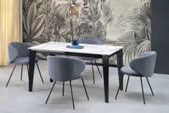 Halmar Stoły*FELIX stół rozkładany, blat - biały marmur, nogi - czarny (2p=1szt)1 sztuka