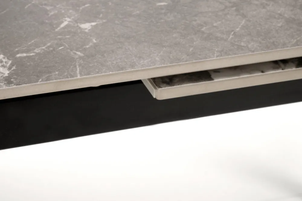 Halmar Stoły*FELIX stół rozkładany, blat - popielaty marmur, nogi - czarny (2p=1szt)1 sztuka