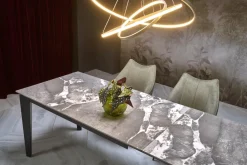 Halmar Stoły*FELIX stół rozkładany, blat - popielaty marmur, nogi - czarny (2p=1szt)1 sztuka