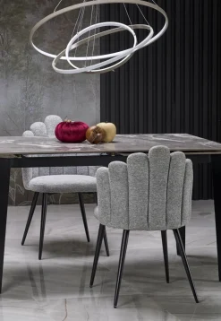 Halmar Stoły*FELIX stół rozkładany, blat - popielaty marmur, nogi - czarny (2p=1szt)1 sztuka