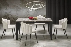 Halmar Stoły*FELIX stół rozkładany, blat - popielaty marmur, nogi - czarny (2p=1szt)1 sztuka