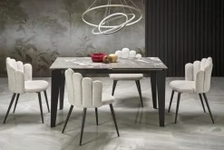 Halmar Stoły*FELIX stół rozkładany, blat - popielaty marmur, nogi - czarny (2p=1szt)1 sztuka