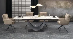 Halmar Stoły*FERNANDO stół rozkładany, blat - biały marmur, nogi - czarny (3p=1szt)1 sztuka