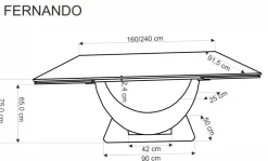 Halmar Stoły*FERNANDO stół rozkładany, blat - biały marmur, nogi - czarny (3p=1szt)1 sztuka