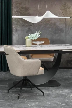 Halmar Stoły*FERNANDO stół rozkładany, blat - biały marmur, nogi - czarny (3p=1szt)1 sztuka