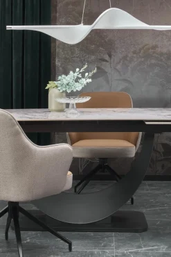 Halmar Stoły*FERNANDO stół rozkładany, blat - biały marmur, nogi - czarny (3p=1szt)1 sztuka