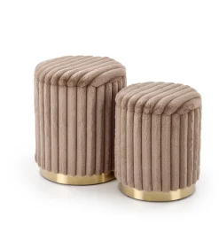 Halmar Fotele*FIDO zestaw 2 puf, cappuccino / złoty (1p=1kpl)1 sztuka