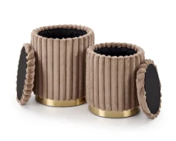 Halmar Fotele*FIDO zestaw 2 puf, cappuccino / złoty (1p=1kpl)1 sztuka