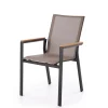 Halmar Meble Ogrodowe*FIERRO krzesło, czarny / popielaty / brązowy (1p=1szt)1 sztuka