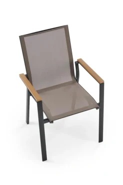 Halmar Meble Ogrodowe*FIERRO krzesło, czarny / popielaty / brązowy (1p=1szt)1 sztuka