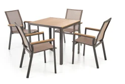 Halmar Meble Ogrodowe*FIERRO krzesło, czarny / popielaty / brązowy (1p=1szt)1 sztuka