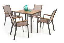 Halmar Meble Ogrodowe*FIERRO krzesło, czarny / popielaty / brązowy (1p=1szt)1 sztuka