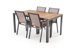 Halmar Meble Ogrodowe*FIERRO krzesło, czarny / popielaty / brązowy (1p=1szt)1 sztuka