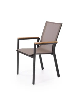 Halmar Meble Ogrodowe*FIERRO krzesło, czarny / popielaty / brązowy (1p=1szt)1 sztuka