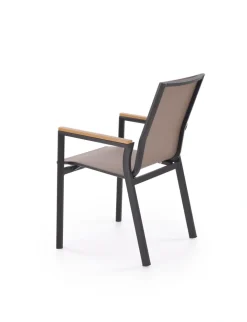 Halmar Meble Ogrodowe*FIERRO krzesło, czarny / popielaty / brązowy (1p=1szt)1 sztuka