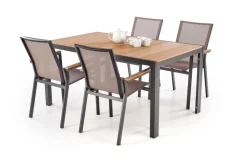Halmar Meble Ogrodowe*FIERRO  stół prostokątny, brązowy / czarny (1p=1szt)1 sztuka