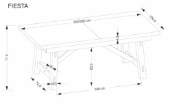 Halmar Stoły*FIESTA stół rozkładany 200-280x100x77 cm dąb naturalny/czarny (3p=1szt)1 sztuka