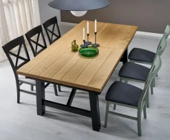 Halmar Stoły*FIESTA stół rozkładany 200-280x100x77 cm dąb naturalny/czarny (3p=1szt)1 sztuka