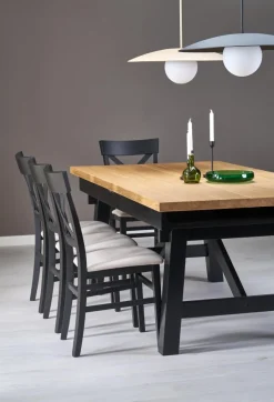 Halmar Stoły*FIESTA stół rozkładany 200-280x100x77 cm dąb naturalny/czarny (3p=1szt)1 sztuka