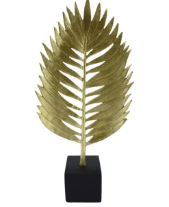 ArteHome Figurki Dekoracyjne*Figurka dekoracyjna złoty liść na czarnej podstawie Golden Leaf