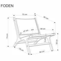 Halmar Fotele*FODEN fotel wypoczynkowy, czarny / naturalny (1p=1szt)1 sztuka