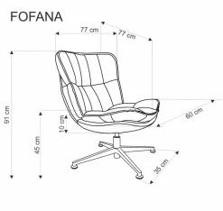 Halmar Fotele*FOFANA fotel wypoczynkowy kremowy (1p=1szt)1 sztuka