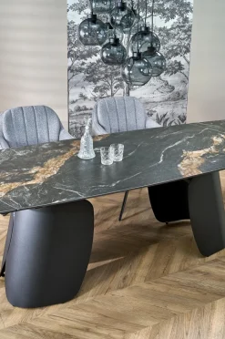 Halmar Stoły*FORUM stół rozkładany, czarny marmur / czarny (3p=1szt)1 sztuka