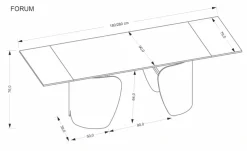 Halmar Stoły*FORUM stół rozkładany, czarny marmur / czarny (3p=1szt)1 sztuka