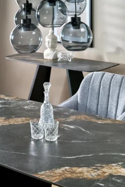 Halmar Stoły*FORUM stół rozkładany, czarny marmur / czarny (3p=1szt)1 sztuka