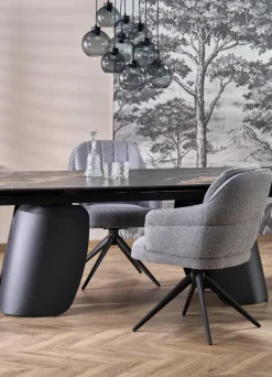 Halmar Stoły*FORUM stół rozkładany, czarny marmur / czarny (3p=1szt)1 sztuka