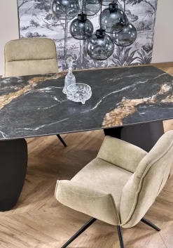 Halmar Stoły*FORUM stół rozkładany, czarny marmur / czarny (3p=1szt)1 sztuka