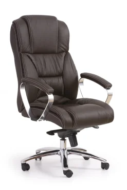 Halmar Fotele*FOSTER fotel gabinetowy ciemny brąz - skóra1 sztuka