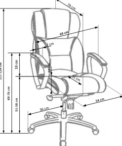 Halmar Fotele*FOSTER fotel gabinetowy czarny - skóra1 sztuka
