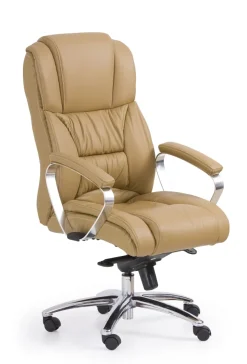 Halmar Fotele*FOSTER fotel gabinetowy jasny brąz - skóra1 sztuka