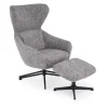 Halmar Fotele*FREDY fotel wypoczynkowy z podnóżkiem oraz z funkcją obracania, popielaty (1p=1szt)1 sztuka