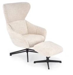 Halmar Fotele*FREDY fotel wypoczynkowy z podnóżkiem oraz z funkcją obracania, j.beżowy(1p=1szt)1 sztuka
