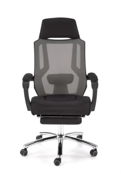 Halmar Fotele*FREEMAN fotel pracowniczy z podnożkiem czarny / popielaty1 sztuka