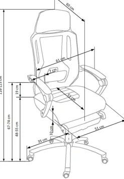 Halmar Fotele*FREEMAN fotel pracowniczy z podnożkiem czarny / popielaty1 sztuka