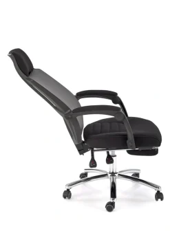 Halmar Fotele*FREEMAN fotel pracowniczy z podnożkiem czarny / popielaty1 sztuka